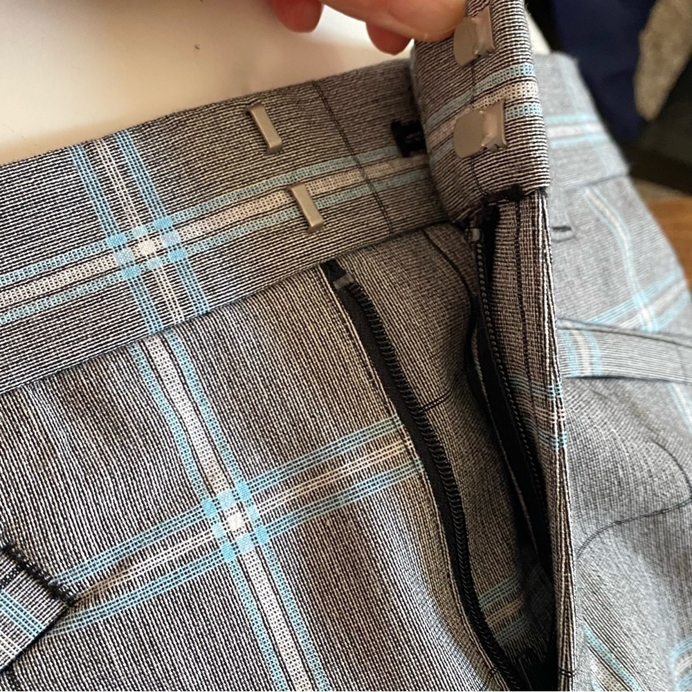 GAP Signature Skinny Ankle Pants Grey Blue Plaid Dress Pants Cigarette Size 10 - Picture 12 of 15